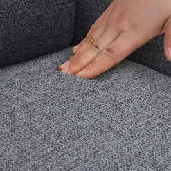 CLP Set van 2 Eetkamerstoel Pickett mat zwart Frame - Stof - donkergrijs