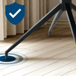 CLP Set van 2 Eetkamerstoel Pickett mat zwart Frame - Stof - donkergrijs