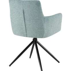 CLP Set van 2 Eetkamerstoel Jonah zwart Frame - Stof - turkis