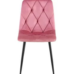 CLP Set van 2 Eetkamerstoel Clairton zwart Frame - Fluweel - roze