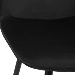 CLP Set van 4 Eetkamerstoel Maryam zwart Frame - Fluweel - zwart