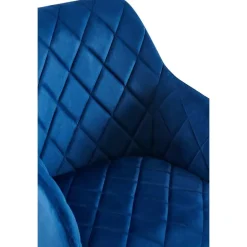 CLP Set van 2 Eetkamerstoel Monett zwart Frame - Fluweel - donkerblauw