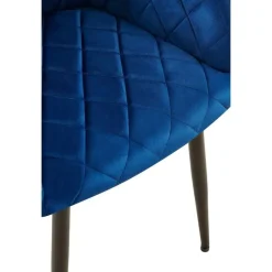 CLP Set van 2 Eetkamerstoel Monett zwart Frame - Fluweel - donkerblauw