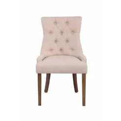 CLP Set van 2 Eetkamerstoel Aberdeen antiek licht Frame - Stof - creme