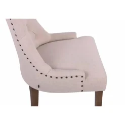 CLP Set van 2 Eetkamerstoel Aberdeen antiek licht Frame - Stof - creme