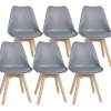 CLP Set van 6 Eetkamerstoel Ramsey natura Frame - Kunststof - grijs
