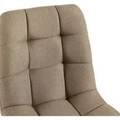 CLP Set van 4 Eetkamerstoel Antibes zwart Frame - Stof - taupe