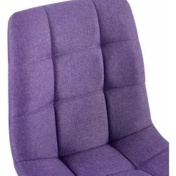 CLP Set van 4 Eetkamerstoel Antibes zwart Frame - Stof - Paars