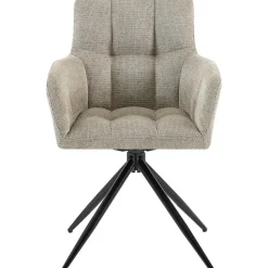 CLP Set van 2 Eetkamerstoel Jonah zwart Frame - Stof - taupe