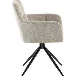 CLP Set van 2 Eetkamerstoel Jonah zwart Frame - Stof - taupe