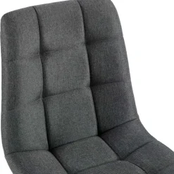 CLP Set van 4 Eetkamerstoel Antibes zwart Frame - Stof - donkergrijs