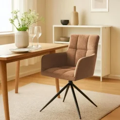 CLP Set van 2 Eetkamerstoel Jonah zwart Frame - Stof - oranje