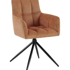 CLP Set van 2 Eetkamerstoel Jonah zwart Frame - Stof - oranje