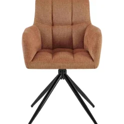 CLP Set van 2 Eetkamerstoel Jonah zwart Frame - Stof - oranje