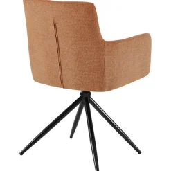 CLP Set van 2 Eetkamerstoel Jonah zwart Frame - Stof - oranje