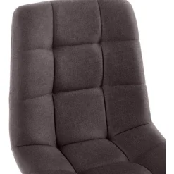 CLP Set van 4 Eetkamerstoel Antibes zwart Frame - Stof - bruin