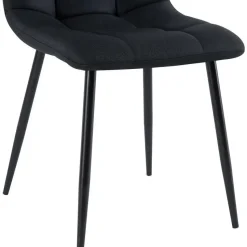 CLP Set van 4 Eetkamerstoel Antibes zwart Frame - Stof - zwart