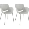CLP Set van 2 Eetkamerstoel Alpena Kunststof - licht grijs