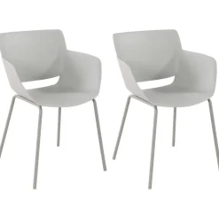 CLP Set van 2 Eetkamerstoel Alpena Kunststof - licht grijs