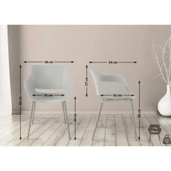 CLP Set van 2 Eetkamerstoel Alpena Kunststof - licht grijs