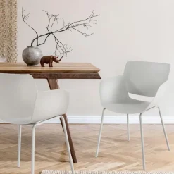 CLP Set van 2 Eetkamerstoel Alpena Kunststof - licht grijs