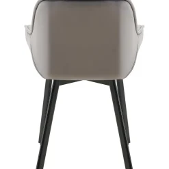 CLP Set van 2 Eetkamerstoel Antigo zwart Frame - Fluweel - donkergrijs