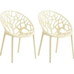 CLP Set van 2 Tuinstoel Hope Kunststof - creme