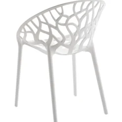 CLP Set van 4 Tuinstoel Hope Kunststof - wit