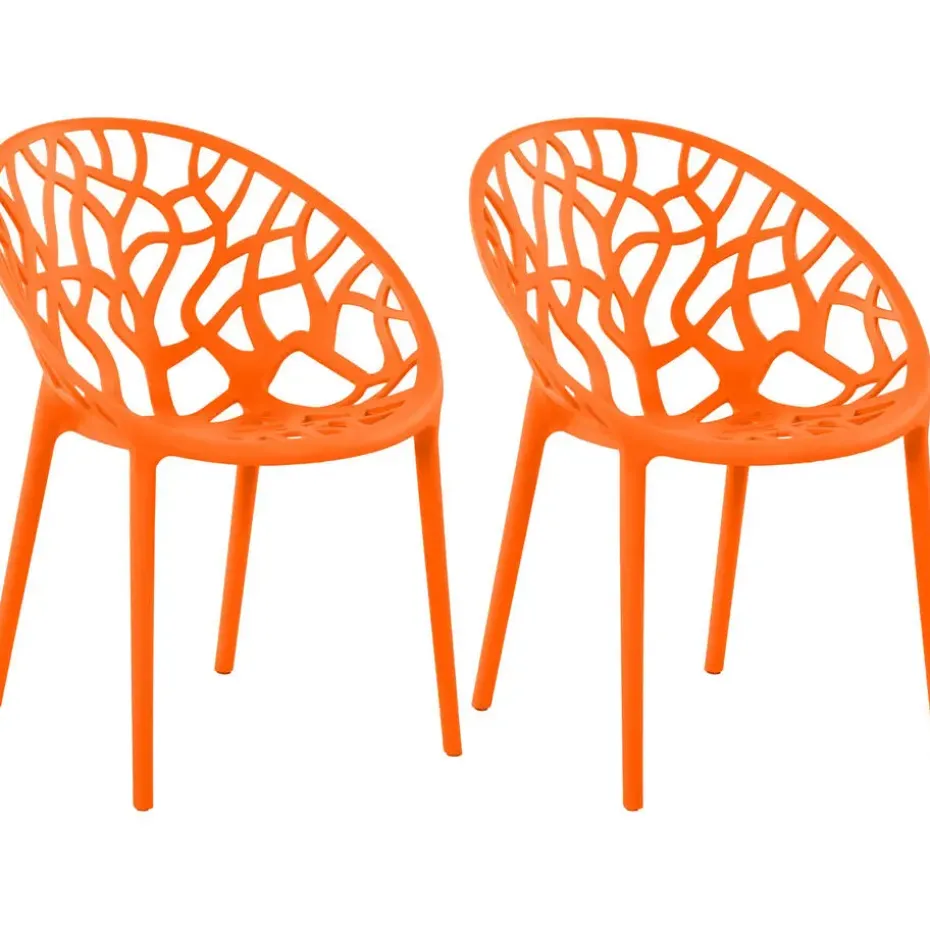 CLP Set van 2 Tuinstoel Hope Kunststof - oranje
