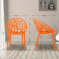 CLP Set van 2 Tuinstoel Hope Kunststof - oranje