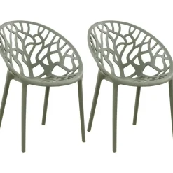 CLP Set van 2 Tuinstoel Hope Kunststof - olijf