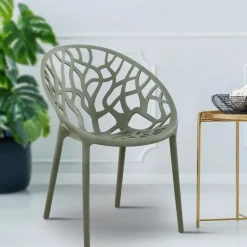 CLP Set van 2 Tuinstoel Hope Kunststof - olijf