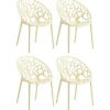 CLP Set van 4 Tuinstoel Hope Kunststof - creme