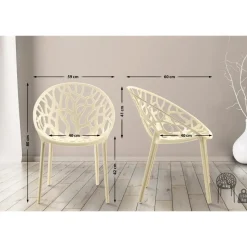 CLP Set van 4 Tuinstoel Hope Kunststof - creme
