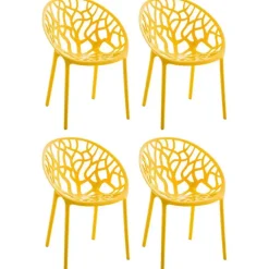 CLP Set van 4 Tuinstoel Hope Kunststof - geel