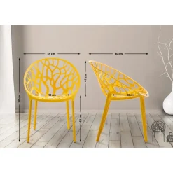 CLP Set van 4 Tuinstoel Hope Kunststof - geel