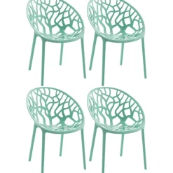 CLP Set van 4 Tuinstoel Hope Kunststof - lichtgroen