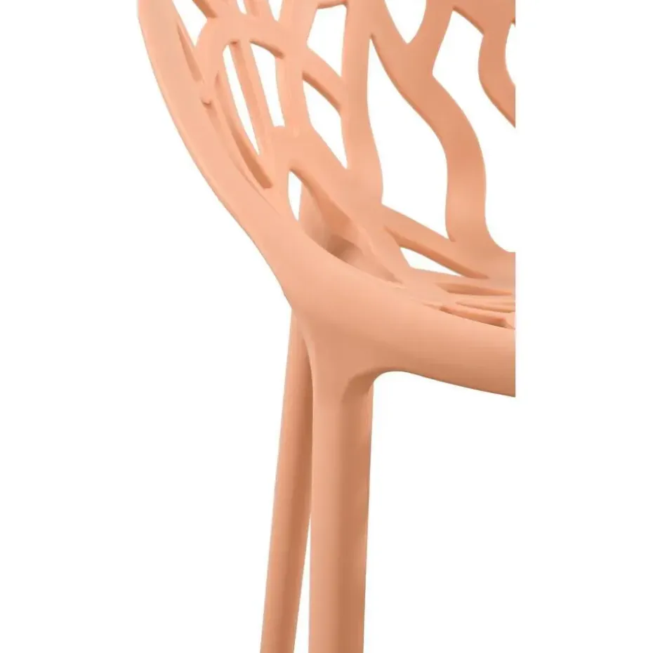 CLP Set van 4 Tuinstoel Hope Kunststof - perzik