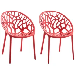 CLP Set van 2 Tuinstoel Hope Kunststof - rood