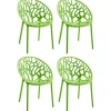 CLP Set van 4 Tuinstoel Hope Kunststof - groen