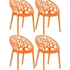 CLP Set van 4 Tuinstoel Hope Kunststof - oranje