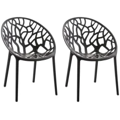 CLP Set van 2 Tuinstoel Hope Kunststof - zwart