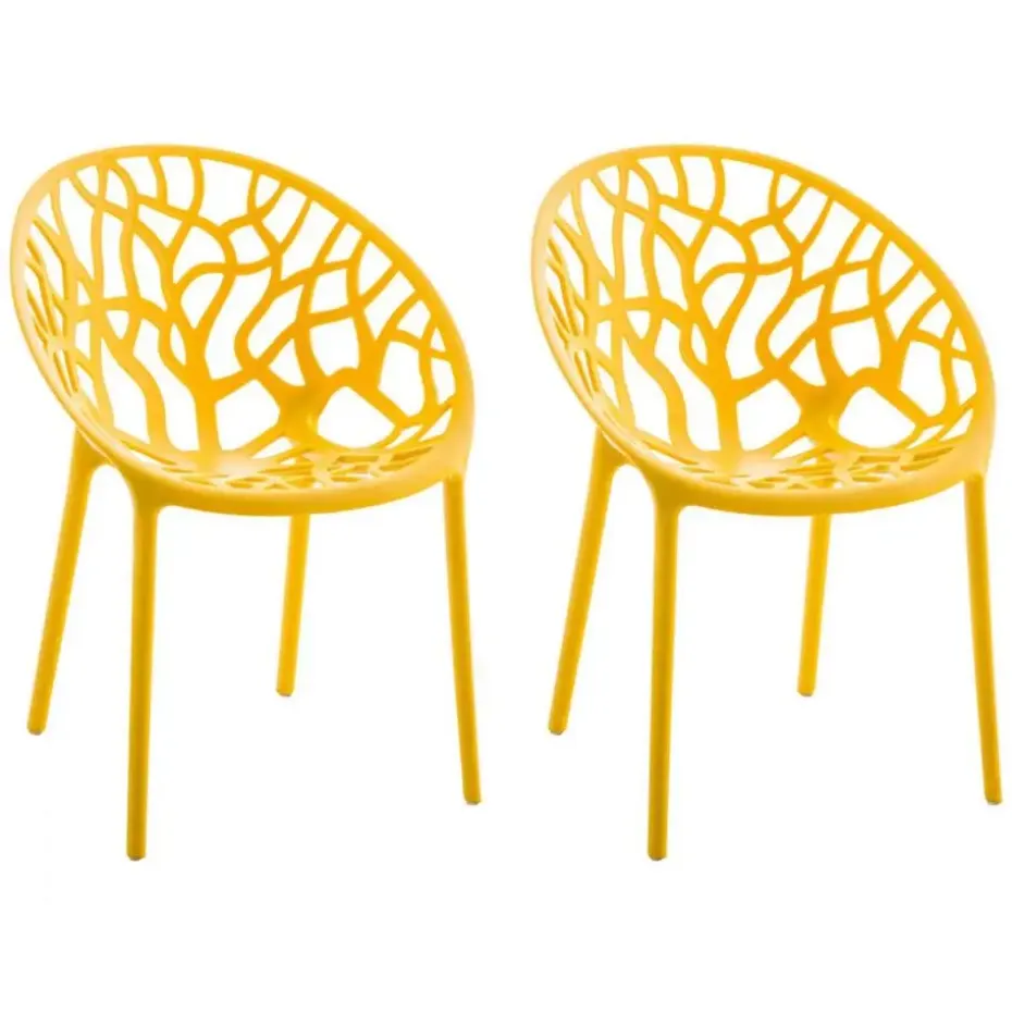CLP Set van 2 Tuinstoel Hope Kunststof - geel