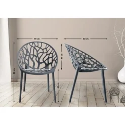 CLP Set van 4 Tuinstoel Hope Kunststof - antraciet