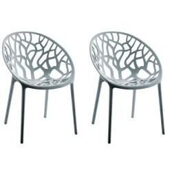 CLP Set van 2 Tuinstoel Hope Kunststof - grijs