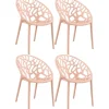 CLP Set van 4 Tuinstoel Hope Kunststof - roze