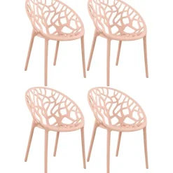 CLP Set van 4 Tuinstoel Hope Kunststof - roze