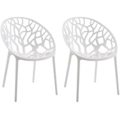 CLP Set van 2 Tuinstoel Hope Kunststof - wit