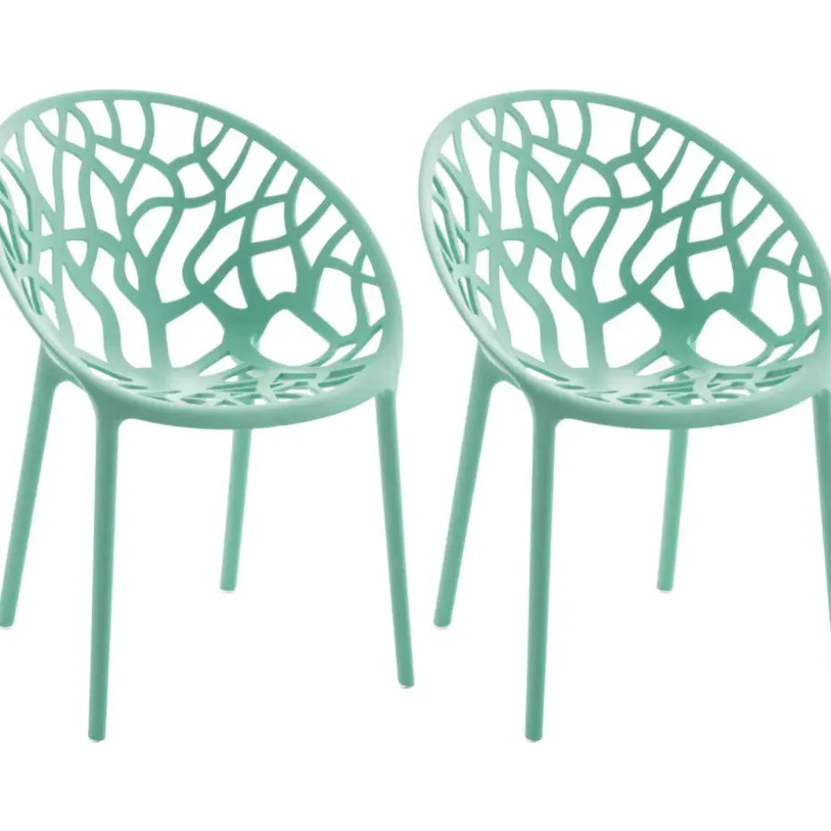 CLP Set van 2 Tuinstoel Hope Kunststof - lichtgroen