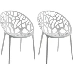 CLP Set van 2 Tuinstoel Hope Kunststof - licht grijs